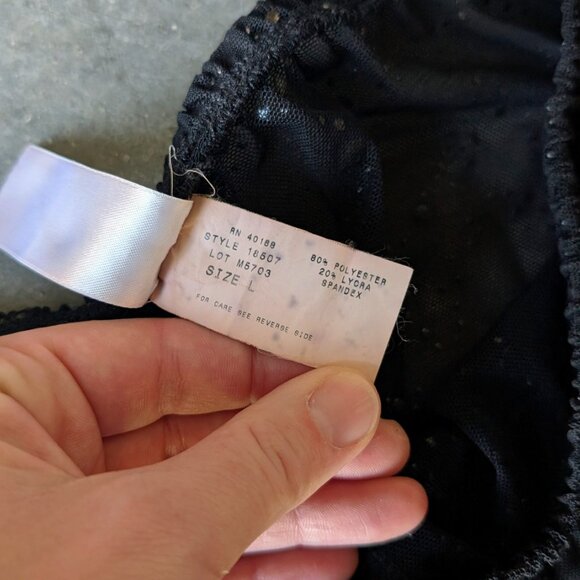 Vintage Upstream Black Sheer Speckled High Rise Wide Leg Pants large - Picture 6 of 8